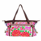 Glorious Flower Tote Bag with Leather Strap - Thailand Bags La Vie Bien Glorious Flower Tote Bag with Leather Strap - Thailand