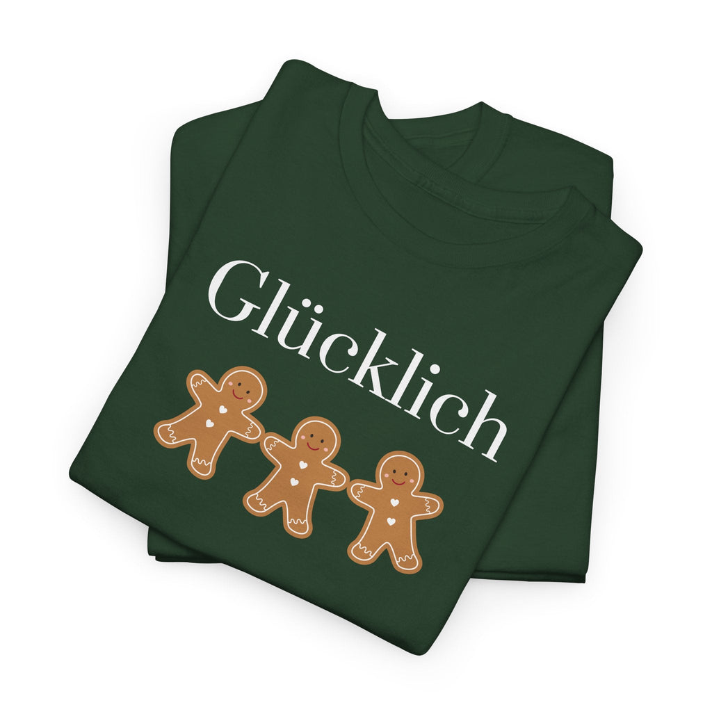 Glücklich German Gingerbread Buddies Christmas unisex Tee Shirt T-Shirt La Vie Bien Glücklich German Gingerbread Buddies Christmas unisex Tee Shirt