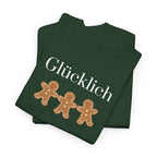 Glücklich German Gingerbread Buddies Christmas unisex Tee Shirt T-Shirt La Vie Bien Glücklich German Gingerbread Buddies Christmas unisex Tee Shirt