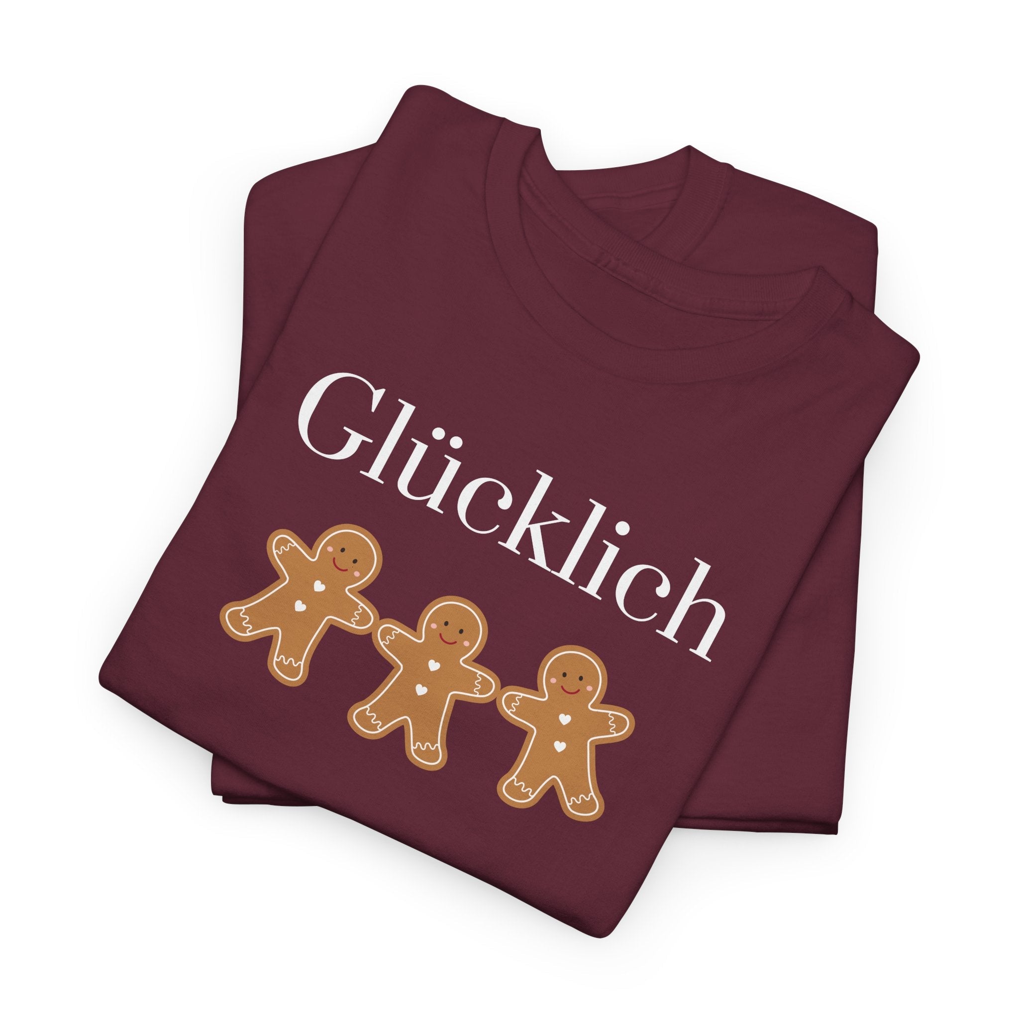 Glücklich German Gingerbread Buddies Christmas unisex Tee Shirt T-Shirt La Vie Bien Glücklich German Gingerbread Buddies Christmas unisex Tee Shirt