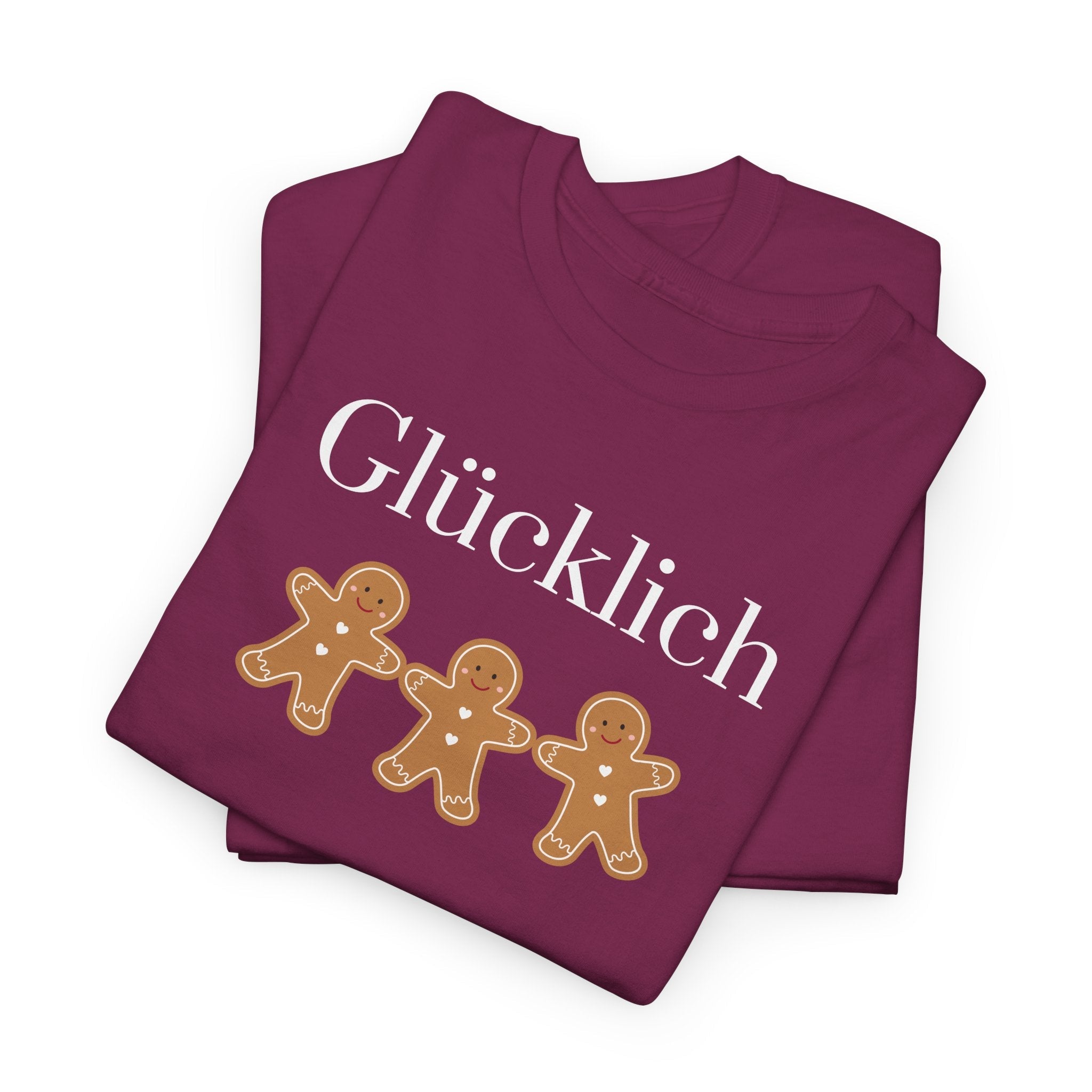 Glücklich German Gingerbread Buddies Christmas unisex Tee Shirt T-Shirt La Vie Bien Glücklich German Gingerbread Buddies Christmas unisex Tee Shirt