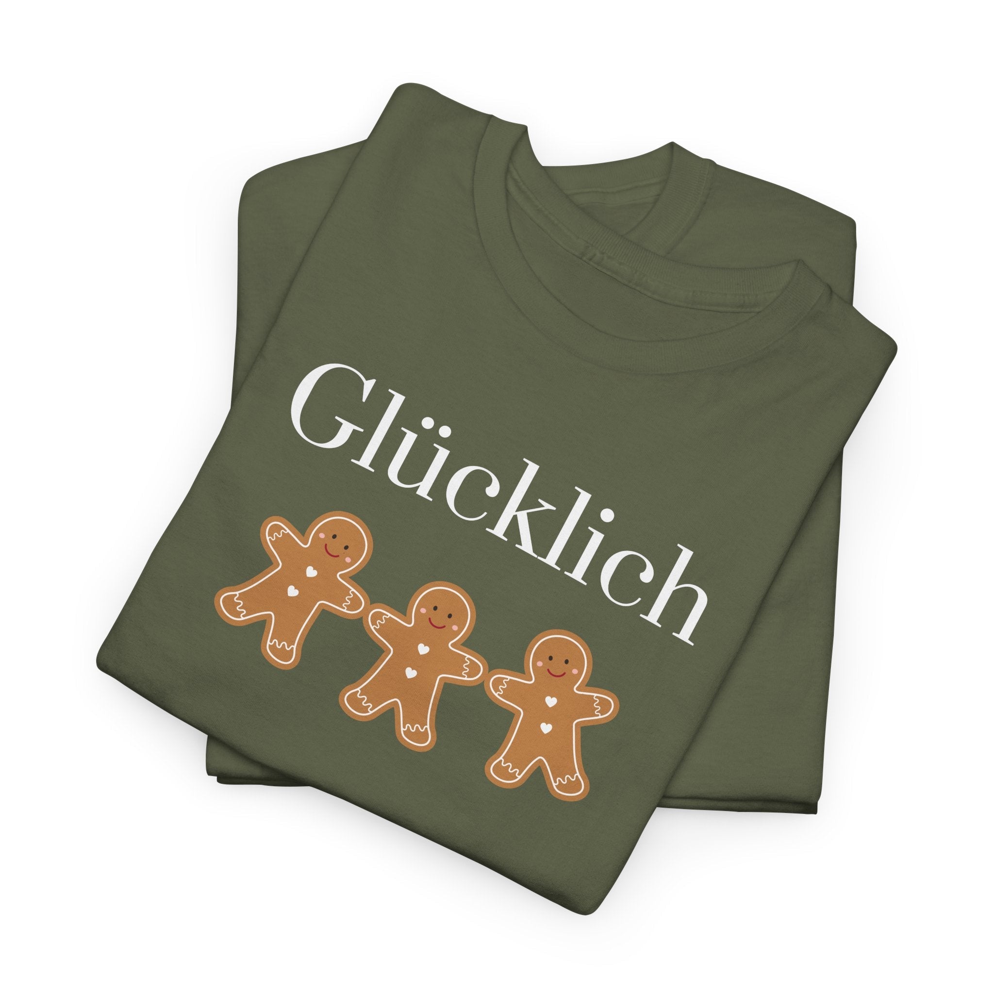 Glücklich German Gingerbread Buddies Christmas unisex Tee Shirt T-Shirt La Vie Bien Glücklich German Gingerbread Buddies Christmas unisex Tee Shirt