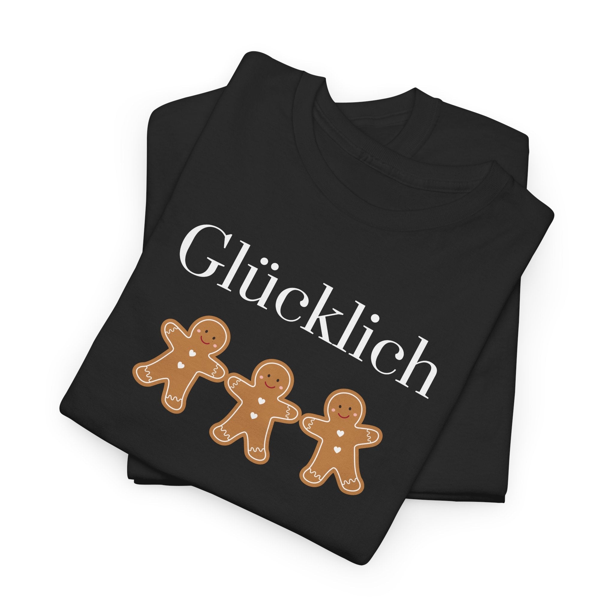 Glücklich German Gingerbread Buddies Christmas unisex Tee Shirt T-Shirt La Vie Bien Glücklich German Gingerbread Buddies Christmas unisex Tee Shirt