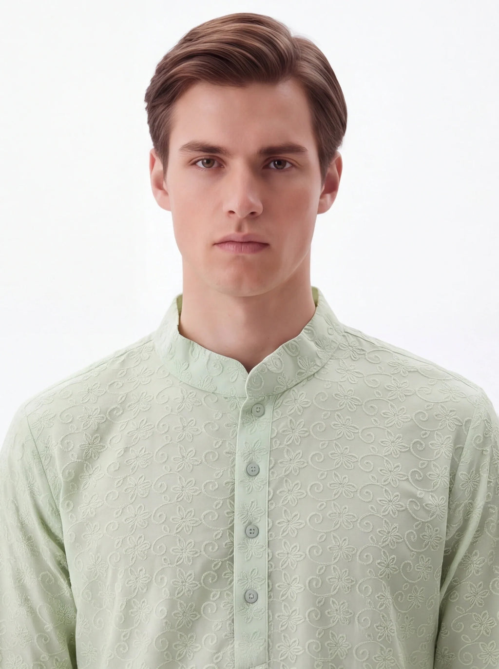 2072 - Light green Kurta with white pajama