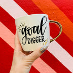 Goal Digger Mug | Gold Handle Coffee Mug | 14 oz. Mug La Vie Bien Goal Digger Mug | Gold Handle Coffee Mug | 14 oz.