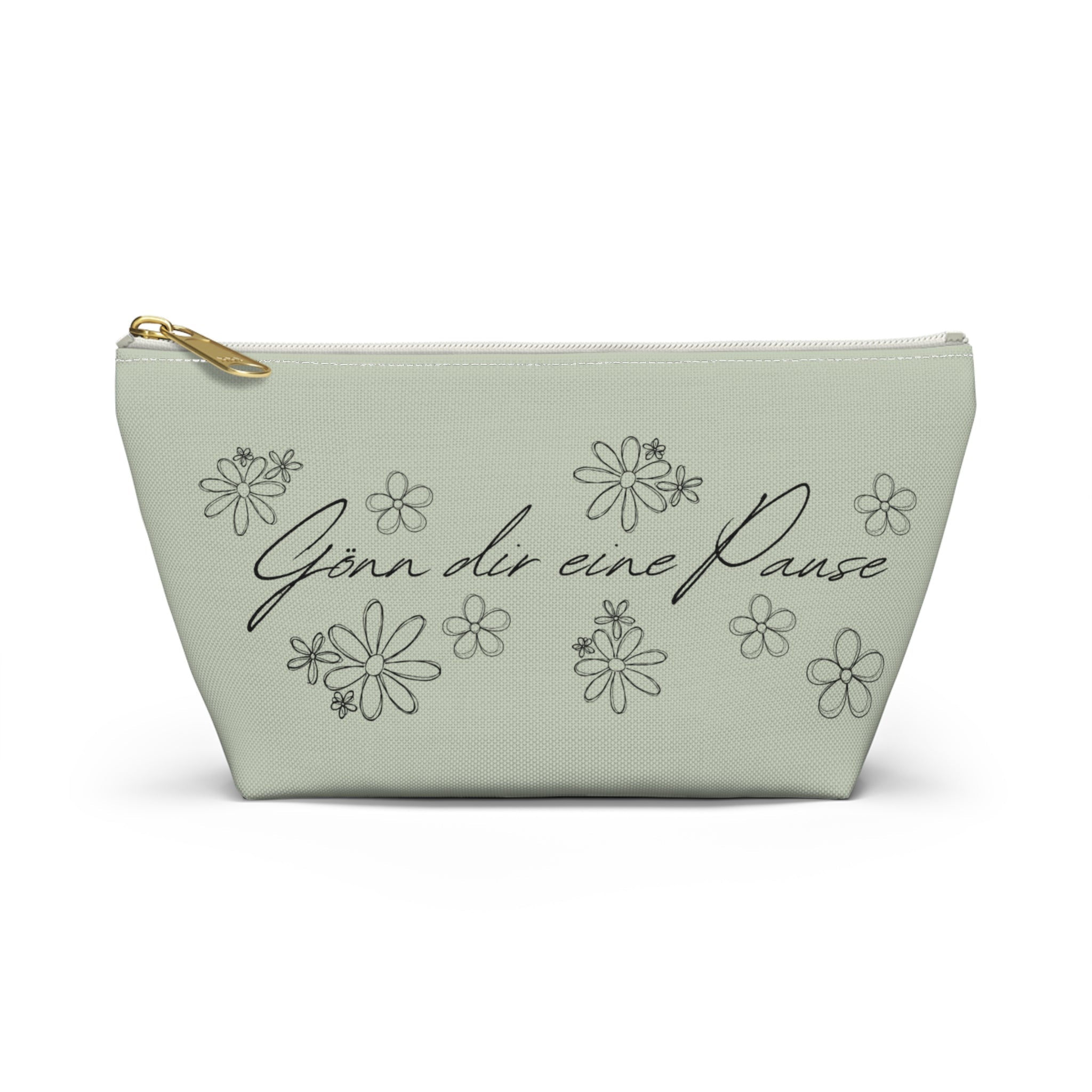Gönn dir eine Pause Floral Makeup Bag, German mental health Accessory Pouch Bags La Vie Bien Gönn dir eine Pause Floral Makeup Bag, German mental health Accessory Pouch