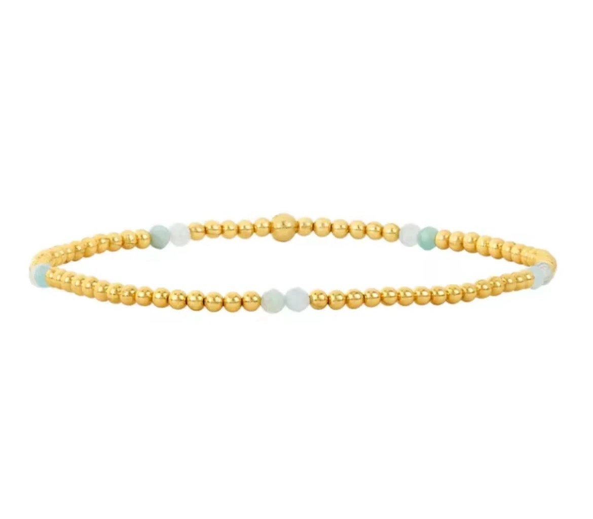 Gold Beaded Crystal Waterproof Non - Tarnish Bracelets