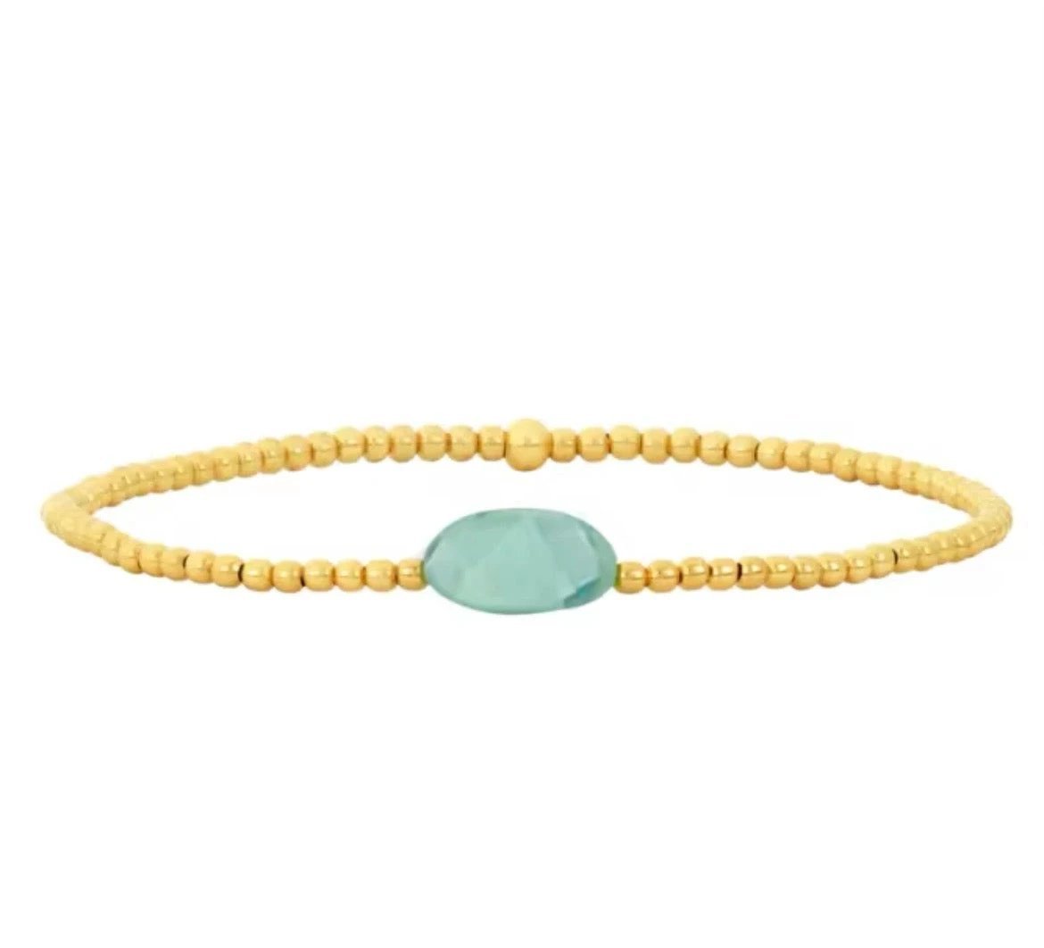 Gold Beaded Crystal Waterproof Non - Tarnish Bracelets