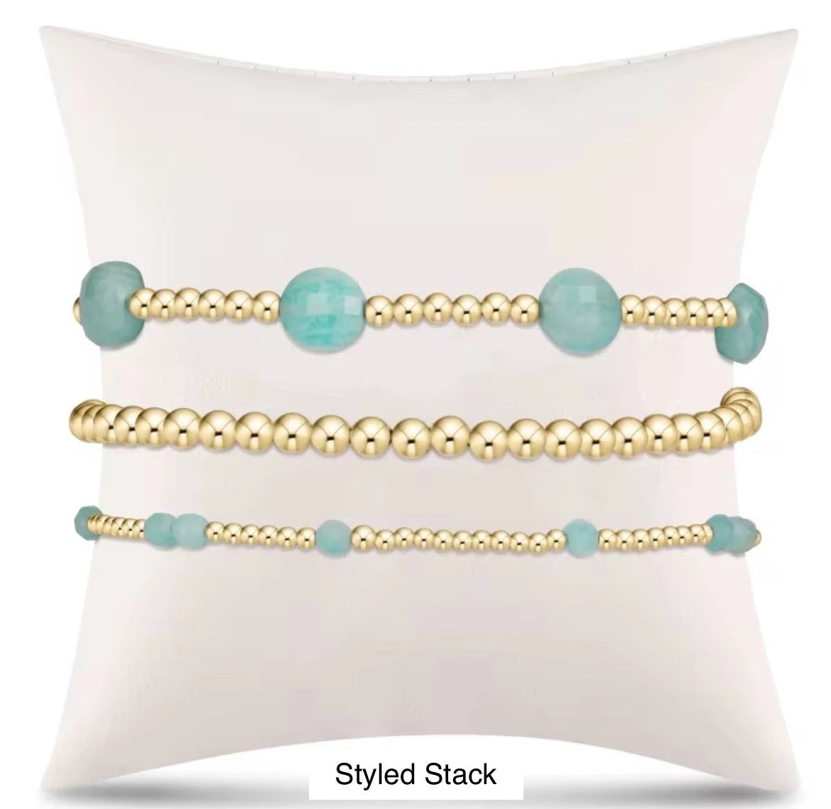 Gold Beaded Crystal Waterproof Non - Tarnish Bracelets