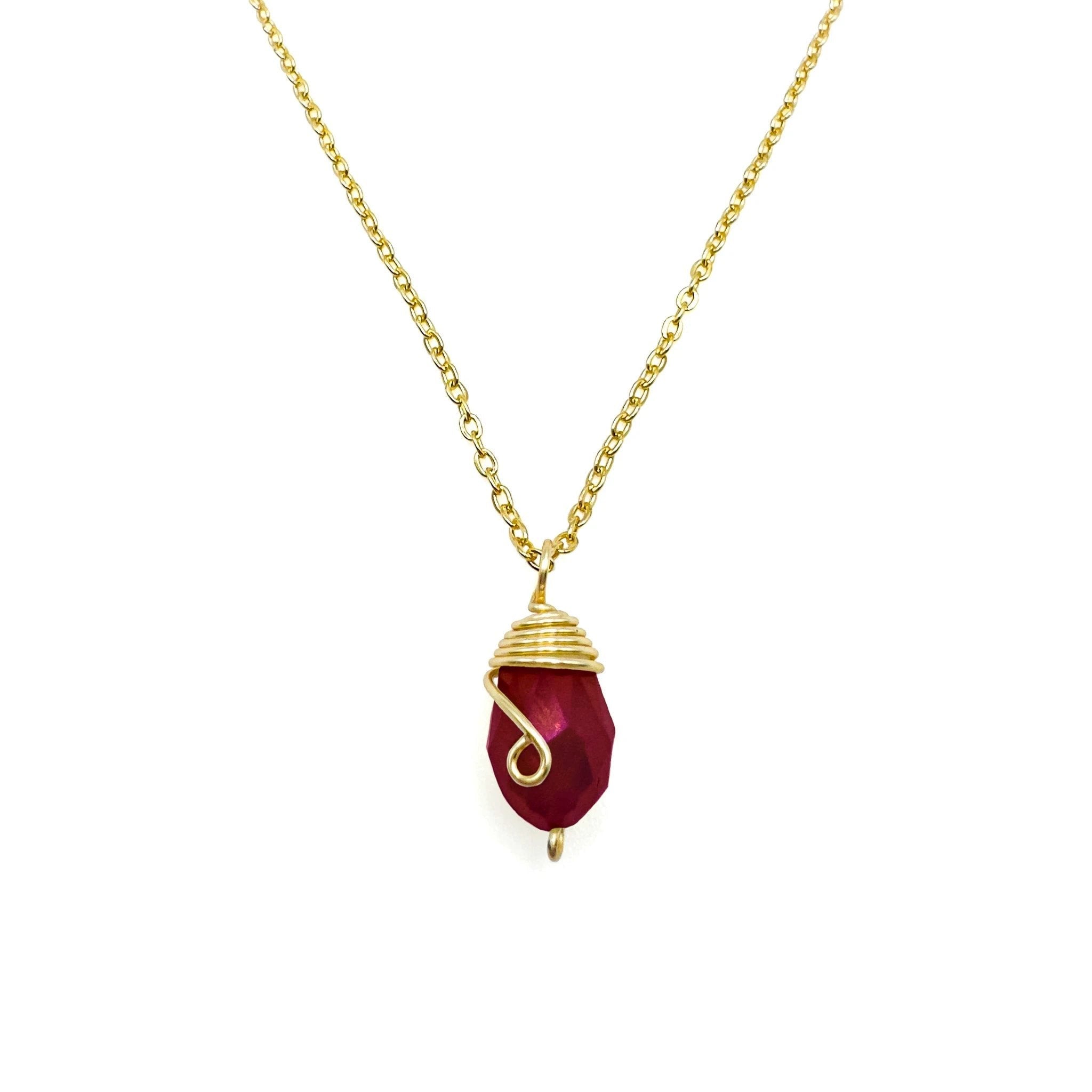 Gold Birthstone necklace by Alegria Accessories Inc