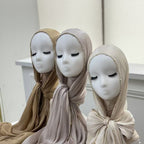 Gold Chain Beaded Edge Crinkle Satin Hijab(MH238) La Vie Bien Gold Chain Beaded Edge Crinkle Satin Hijab(MH238)