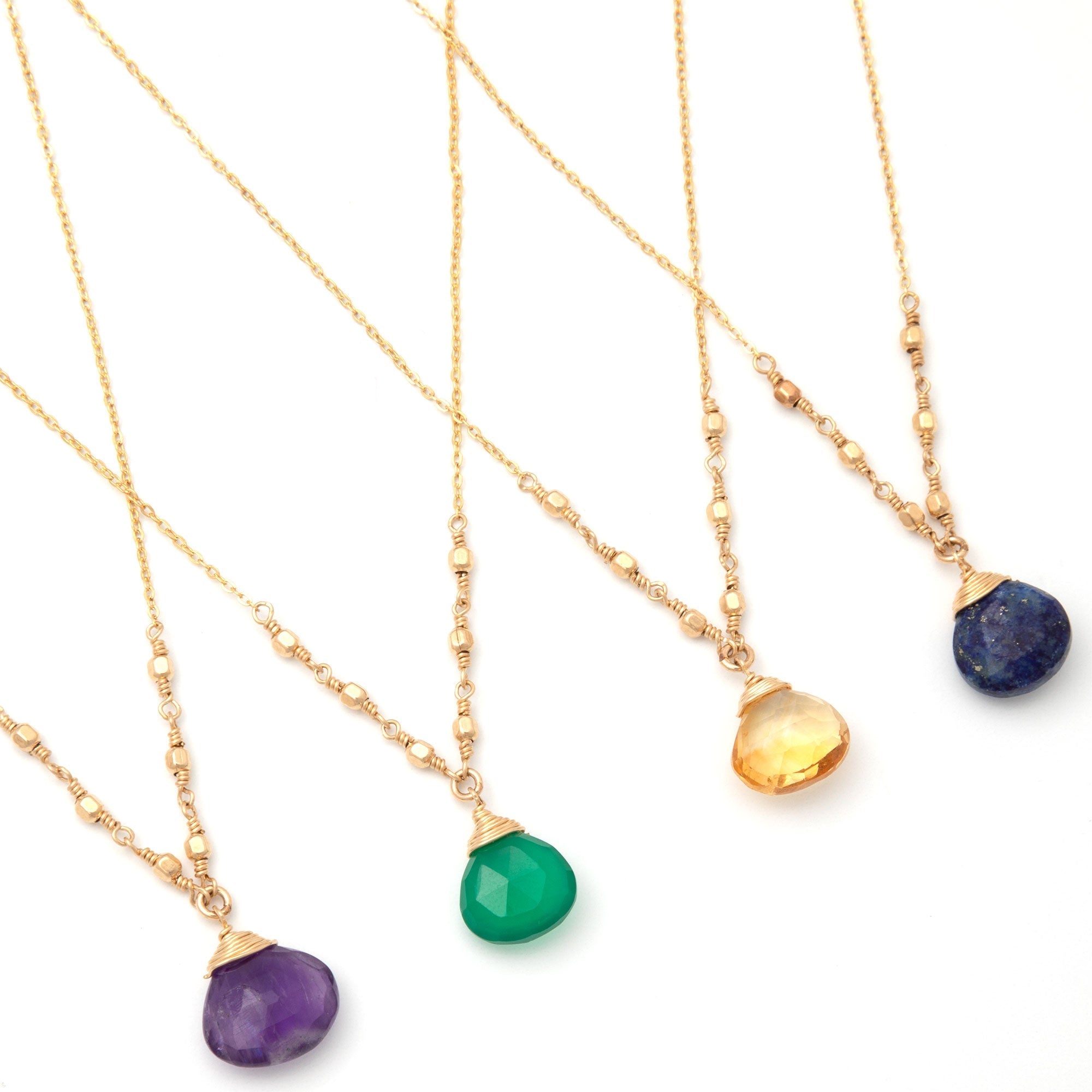 Gold Filled Necklace with Gemstone Necklaces - Fine La Vie Bien Gold Filled Necklace with Gemstone