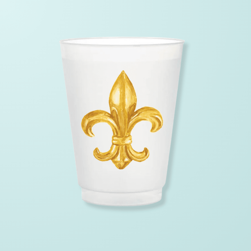 Gold Fleur De Lis Frosted Cups Frosted Cups La Vie Bien Gold Fleur De Lis Frosted Cups