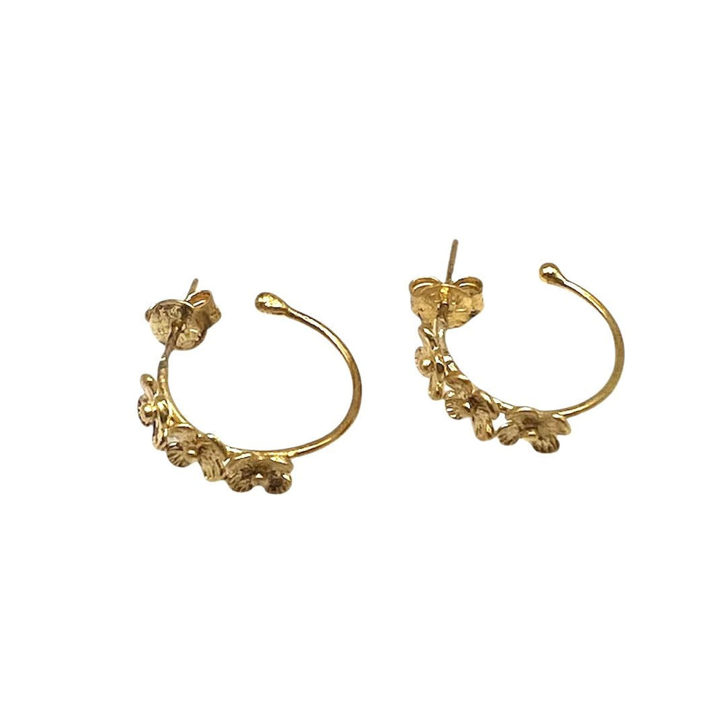 Gold Floral Hoop Earrings La Vie Bien Gold Floral Hoop Earrings