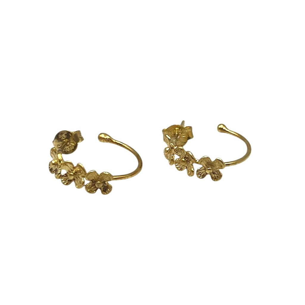 Gold Floral Hoop Earrings La Vie Bien Gold Floral Hoop Earrings