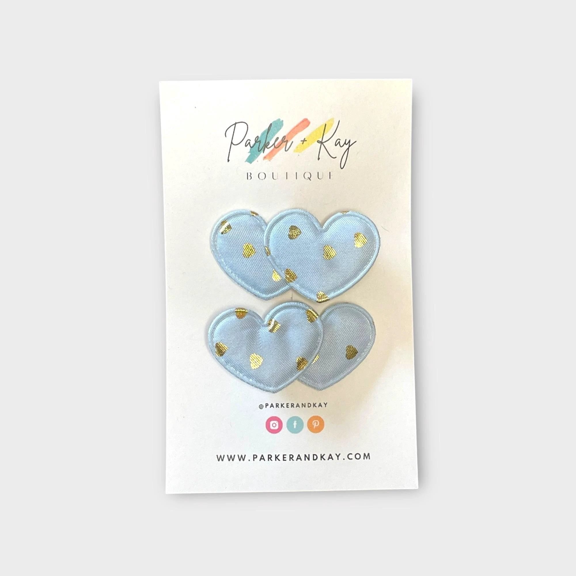 Gold Hearts Hair Clips by Parker + Kay Creative