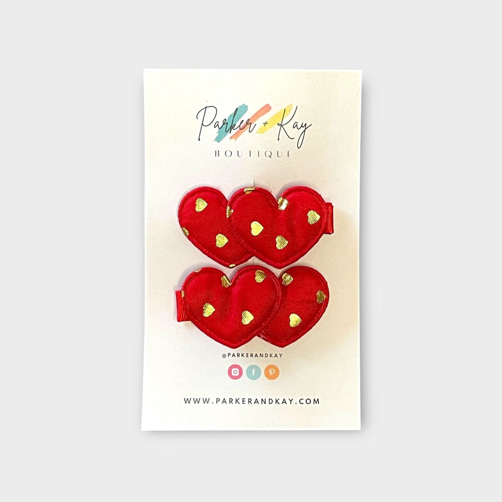 Gold Hearts Hair Clips by Parker + Kay Creative