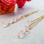 Gold Herkimer Diamond Threader Earrings Bridal Collection La Vie Bien Gold Herkimer Diamond Threader Earrings