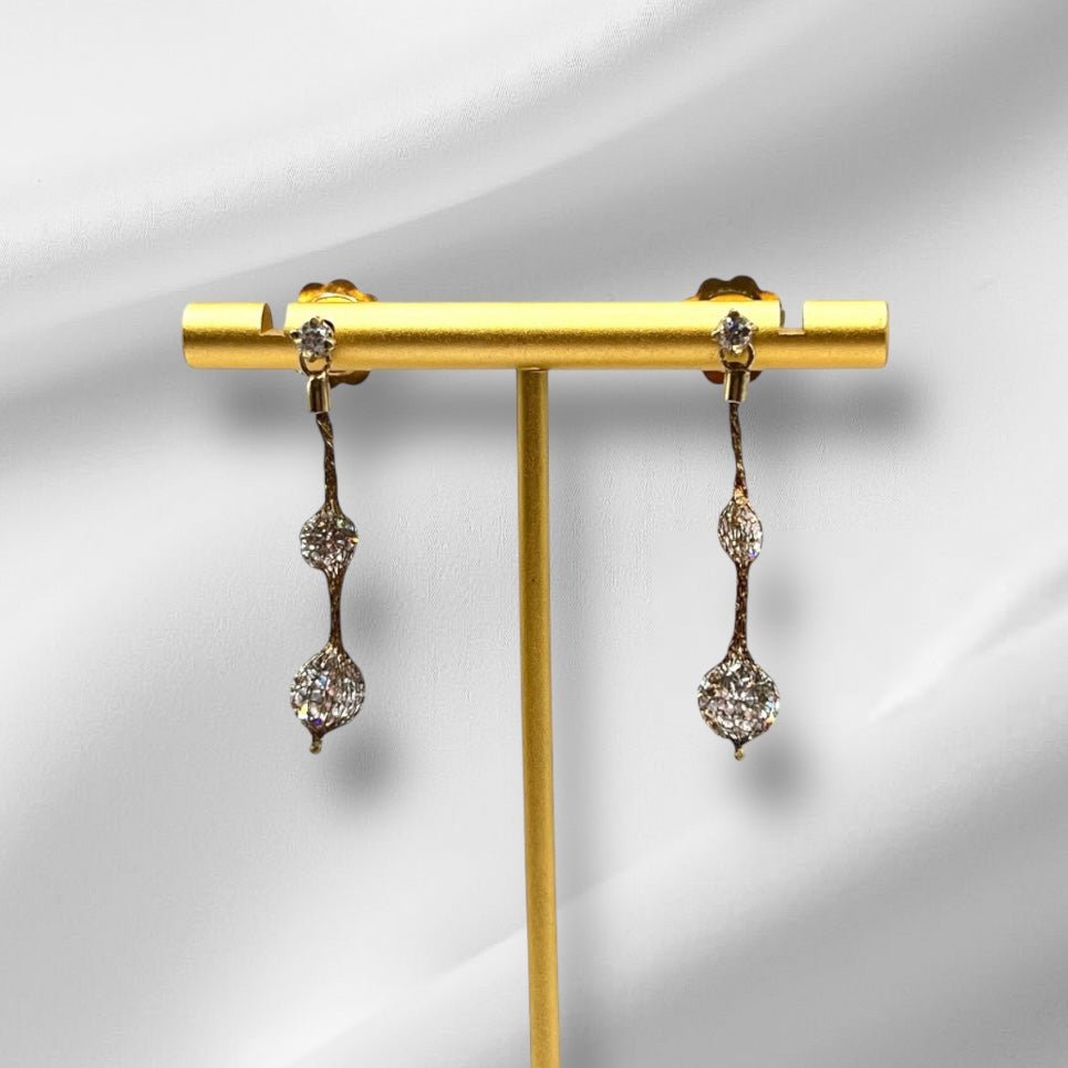 Gold Mesh Hanging Earring Earrings La Vie Bien Gold Mesh Hanging Earring
