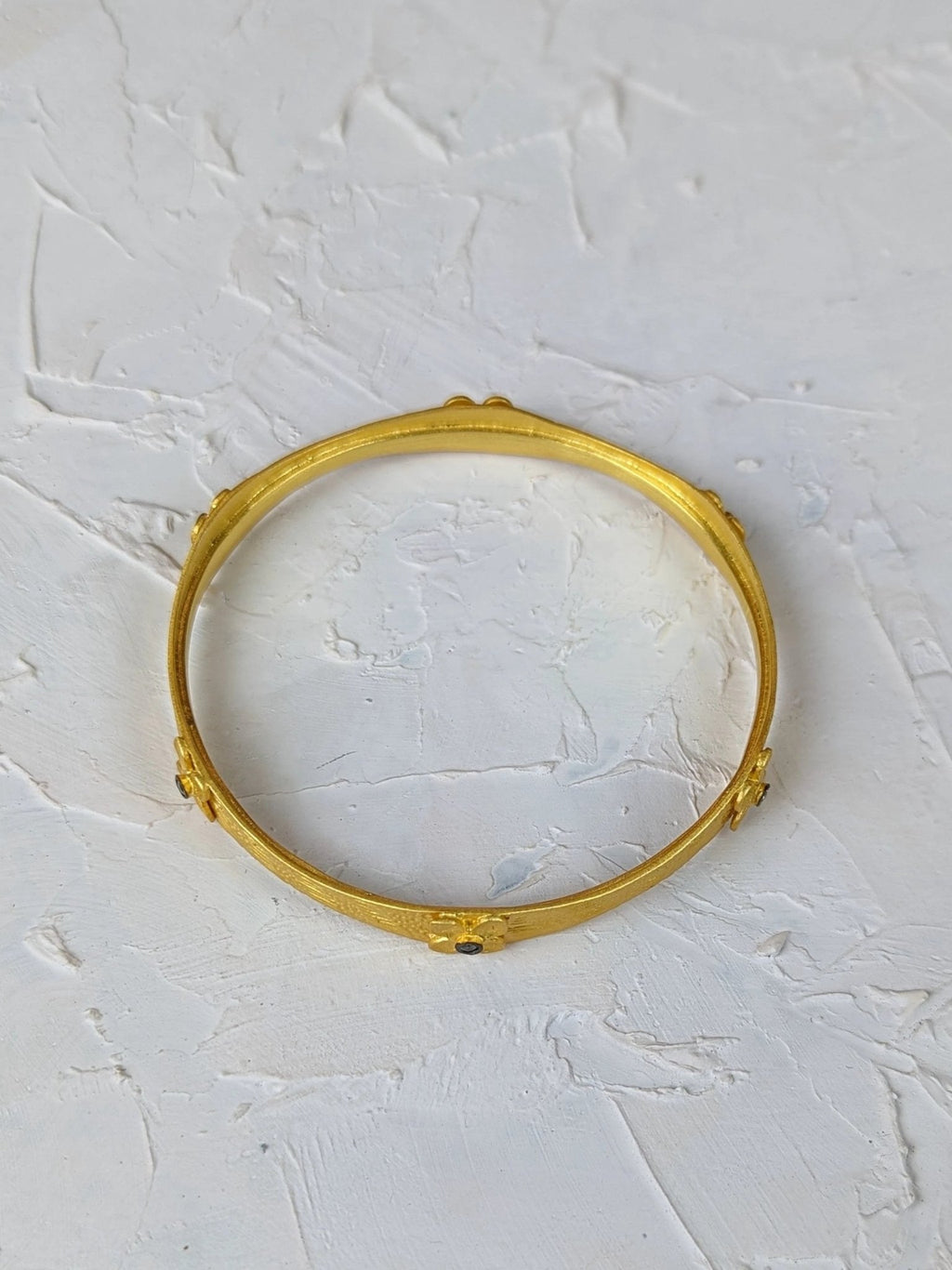 Gold Petite Flower Bangle by Ash & Rose