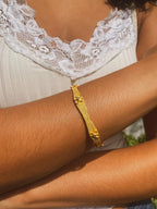 Gold Petite Flower Bangle by Ash & Rose