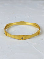 Gold Petite Flower Bangle by Ash & Rose