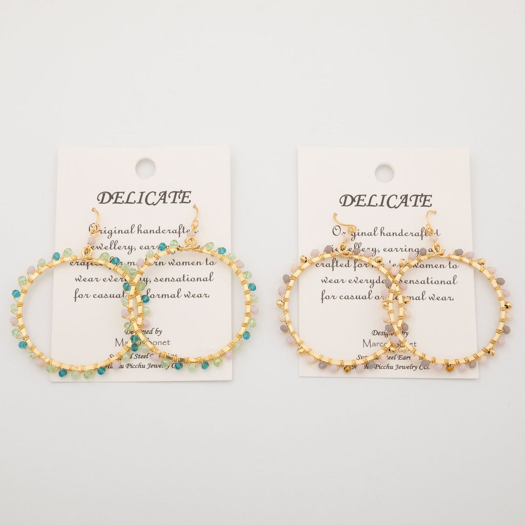Gold-Plated Bohemian Crystal Earrings Earrings - Fashion La Vie Bien Gold-Plated Bohemian Crystal Earrings