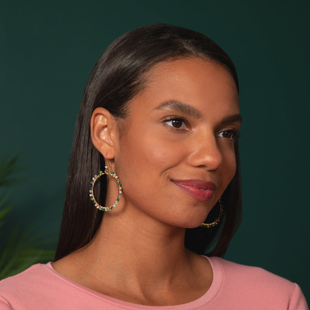 Gold-Plated Bohemian Crystal Earrings Earrings - Fashion La Vie Bien Gold-Plated Bohemian Crystal Earrings