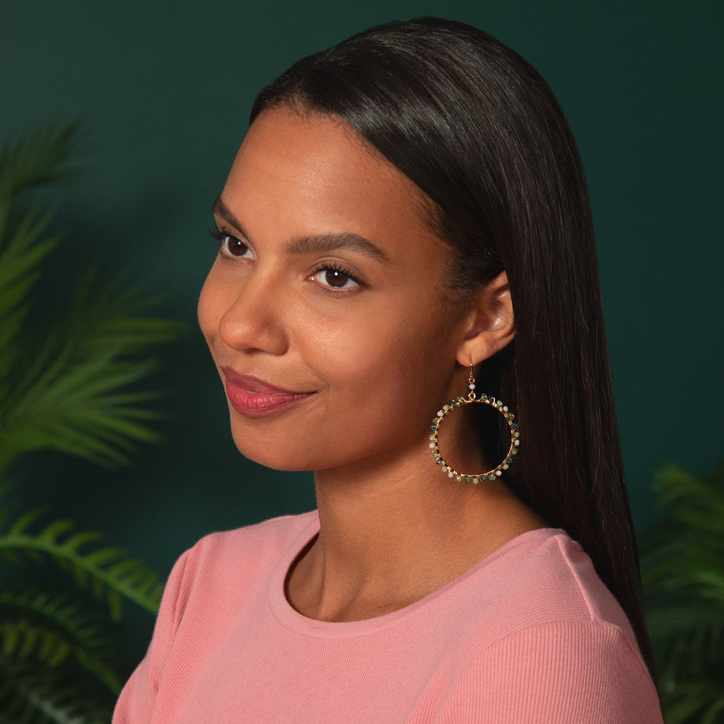 Gold-Plated Bohemian Crystal Earrings Earrings - Fashion La Vie Bien Gold-Plated Bohemian Crystal Earrings