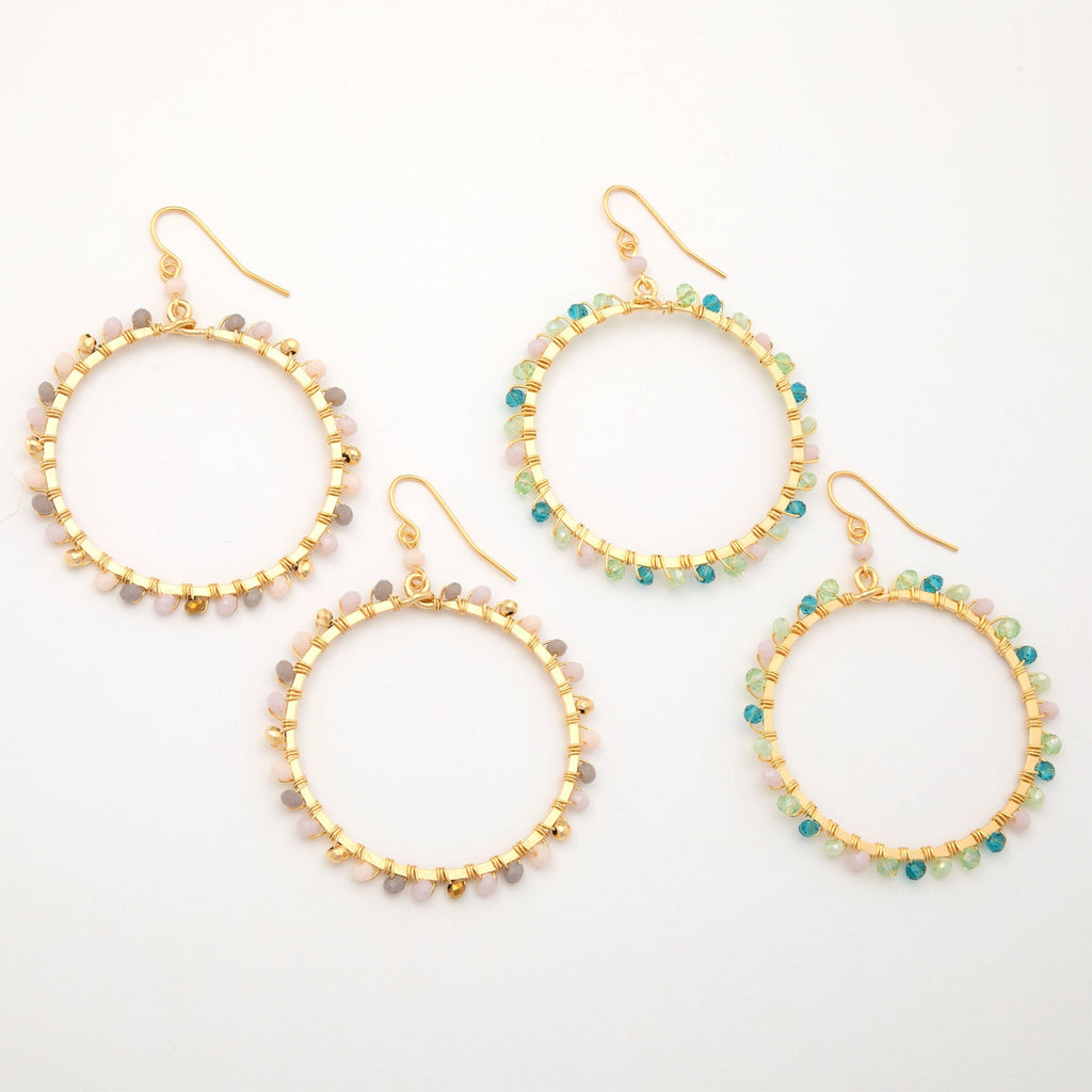Gold-Plated Bohemian Crystal Earrings Earrings - Fashion La Vie Bien Gold-Plated Bohemian Crystal Earrings