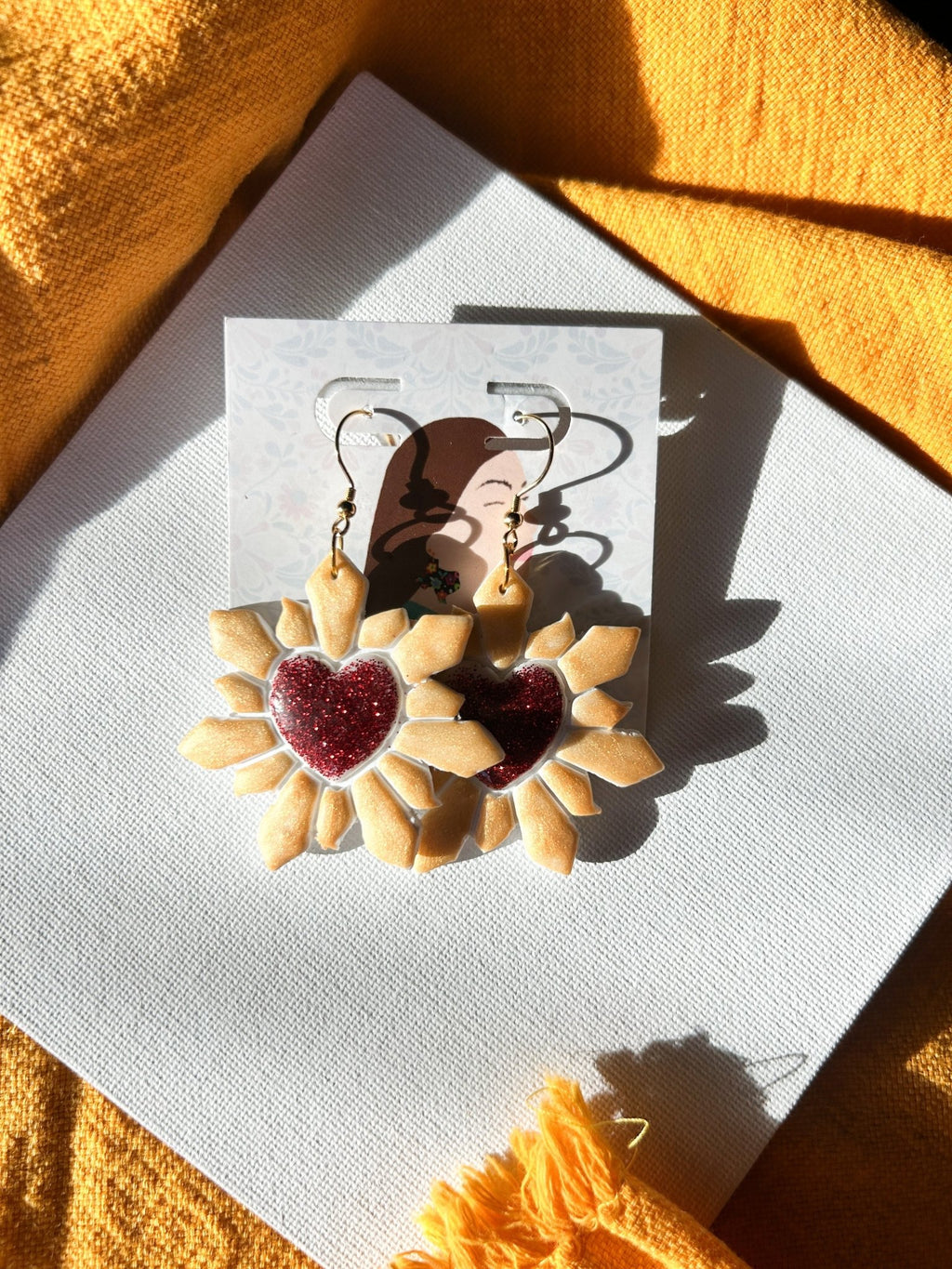 Gold Sacred Heart Earrings La Vie Bien Gold Sacred Heart