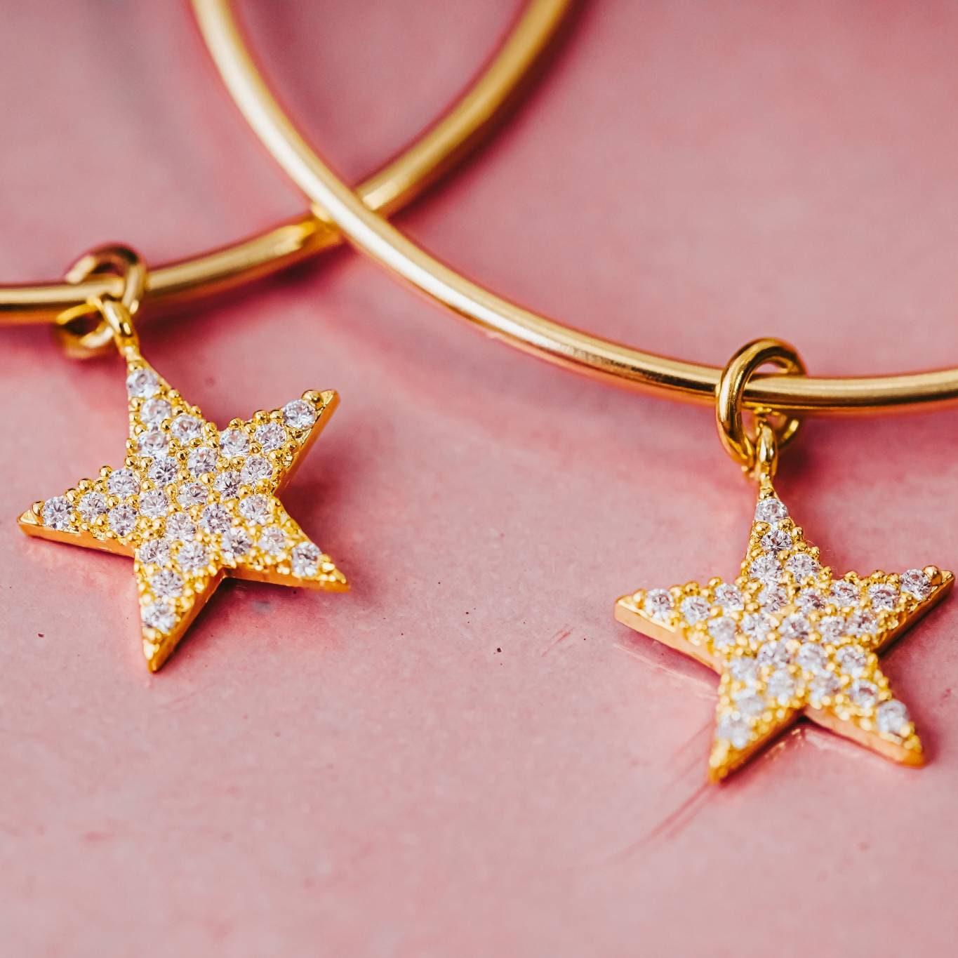 Gold Star Hoop Earrings La Vie Bien Gold Star Hoop Earrings