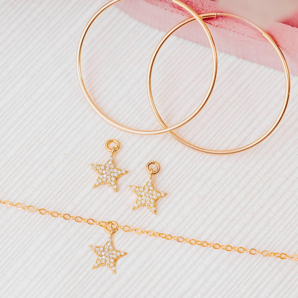 Gold Star Hoop Earrings La Vie Bien Gold Star Hoop Earrings