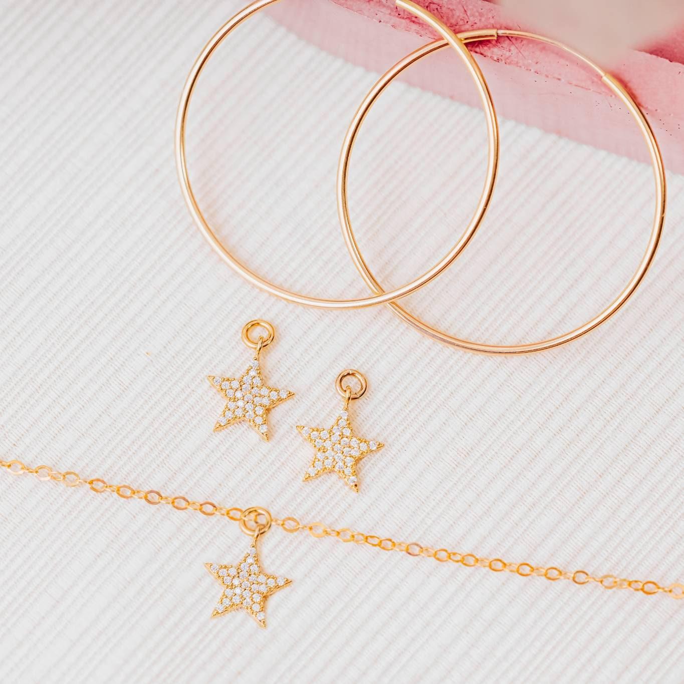 Gold Star Hoop Earrings La Vie Bien Gold Star Hoop Earrings