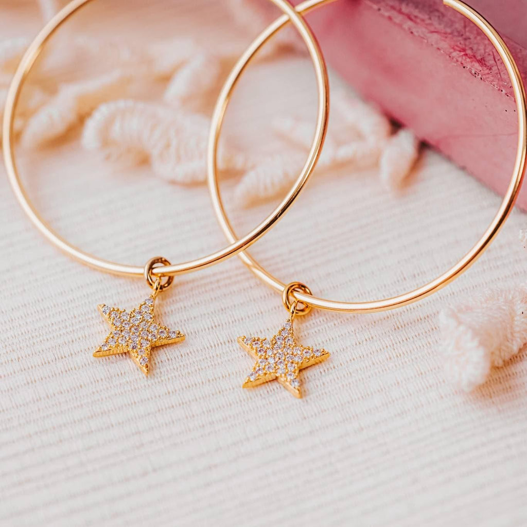 Gold Star Hoop Earrings La Vie Bien Gold Star Hoop Earrings