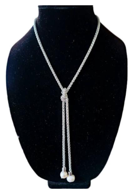 Gold Tie Y Lariat Necklace