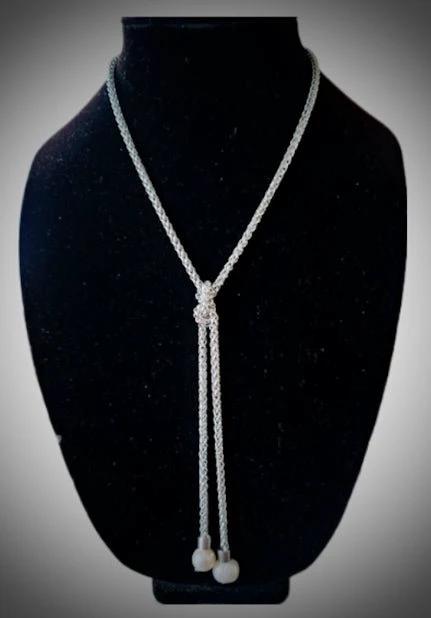 Gold Tie Y Lariat Necklace