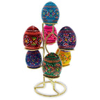Gold Tone Metal Display Stand - Holds 7 Eggs Spheres 7.5 Inches Tall Egg Decorating > Stands > Metal La Vie Bien Gold Tone Metal Display Stand - Holds 7 Eggs Spheres 7.5 Inches Tall