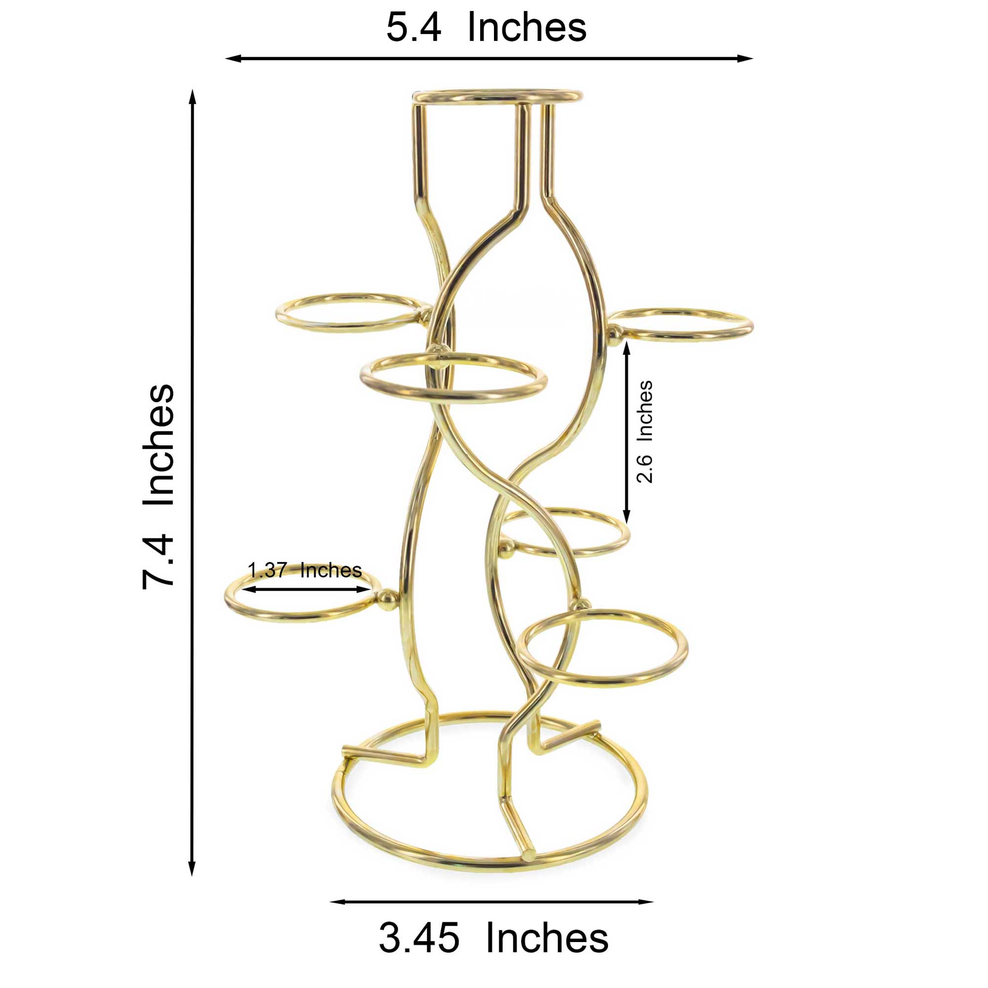 Gold Tone Metal Display Stand - Holds 7 Eggs Spheres 7.5 Inches Tall Egg Decorating > Stands > Metal La Vie Bien Gold Tone Metal Display Stand - Holds 7 Eggs Spheres 7.5 Inches Tall