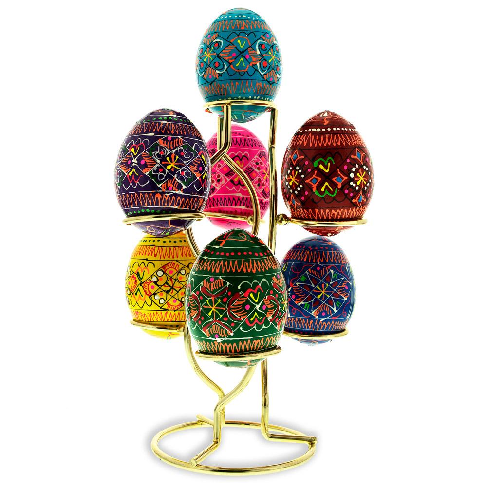 Gold Tone Metal Display Stand - Holds 7 Eggs Spheres 7.5 Inches Tall Egg Decorating > Stands > Metal La Vie Bien Gold Tone Metal Display Stand - Holds 7 Eggs Spheres 7.5 Inches Tall
