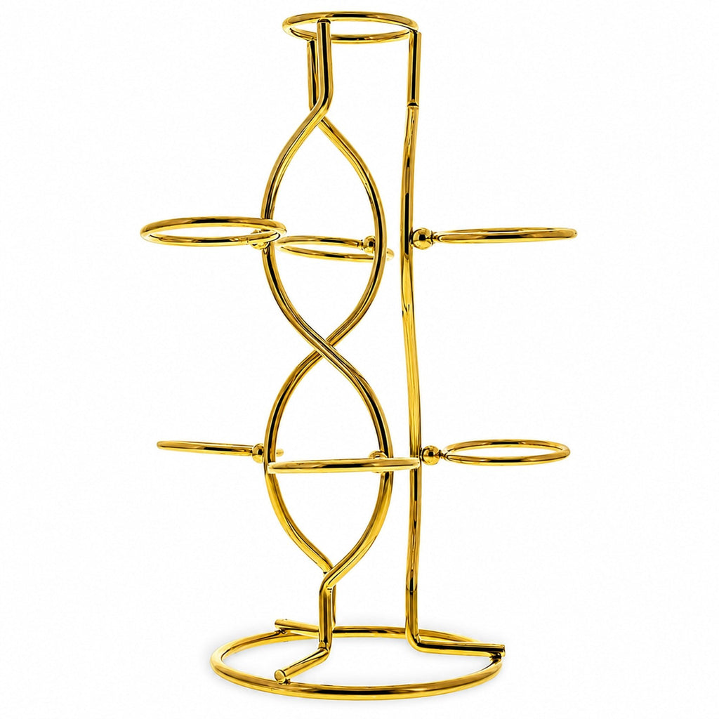Gold Tone Metal Display Stand - Holds 7 Eggs Spheres 7.5 Inches Tall Egg Decorating > Stands > Metal La Vie Bien Gold Tone Metal Display Stand - Holds 7 Eggs Spheres 7.5 Inches Tall
