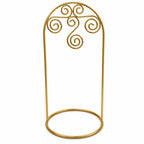 Gold Tone Metal Swirl Arch Ornament Stand Display 7.75 Inches Ornament Stands La Vie Bien Gold Tone Metal Swirl Arch Ornament Stand Display 7.75 Inches
