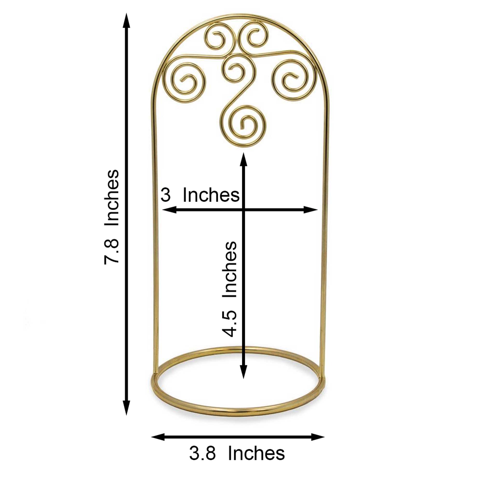 Gold Tone Metal Swirl Arch Ornament Stand Display 7.75 Inches Ornament Stands La Vie Bien Gold Tone Metal Swirl Arch Ornament Stand Display 7.75 Inches