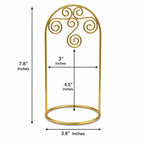 Gold Tone Metal Swirl Arch Ornament Stand Display 7.75 Inches Ornament Stands La Vie Bien Gold Tone Metal Swirl Arch Ornament Stand Display 7.75 Inches