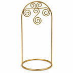 Gold Tone Metal Swirl Arch Ornament Stand Display 7.75 Inches Ornament Stands La Vie Bien Gold Tone Metal Swirl Arch Ornament Stand Display 7.75 Inches
