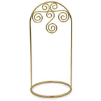 Gold Tone Metal Swirl Arch Ornament Stand Display 7.75 Inches Ornament Stands La Vie Bien Gold Tone Metal Swirl Arch Ornament Stand Display 7.75 Inches