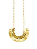Golden Arc Fringed Necklace by Fair Anita