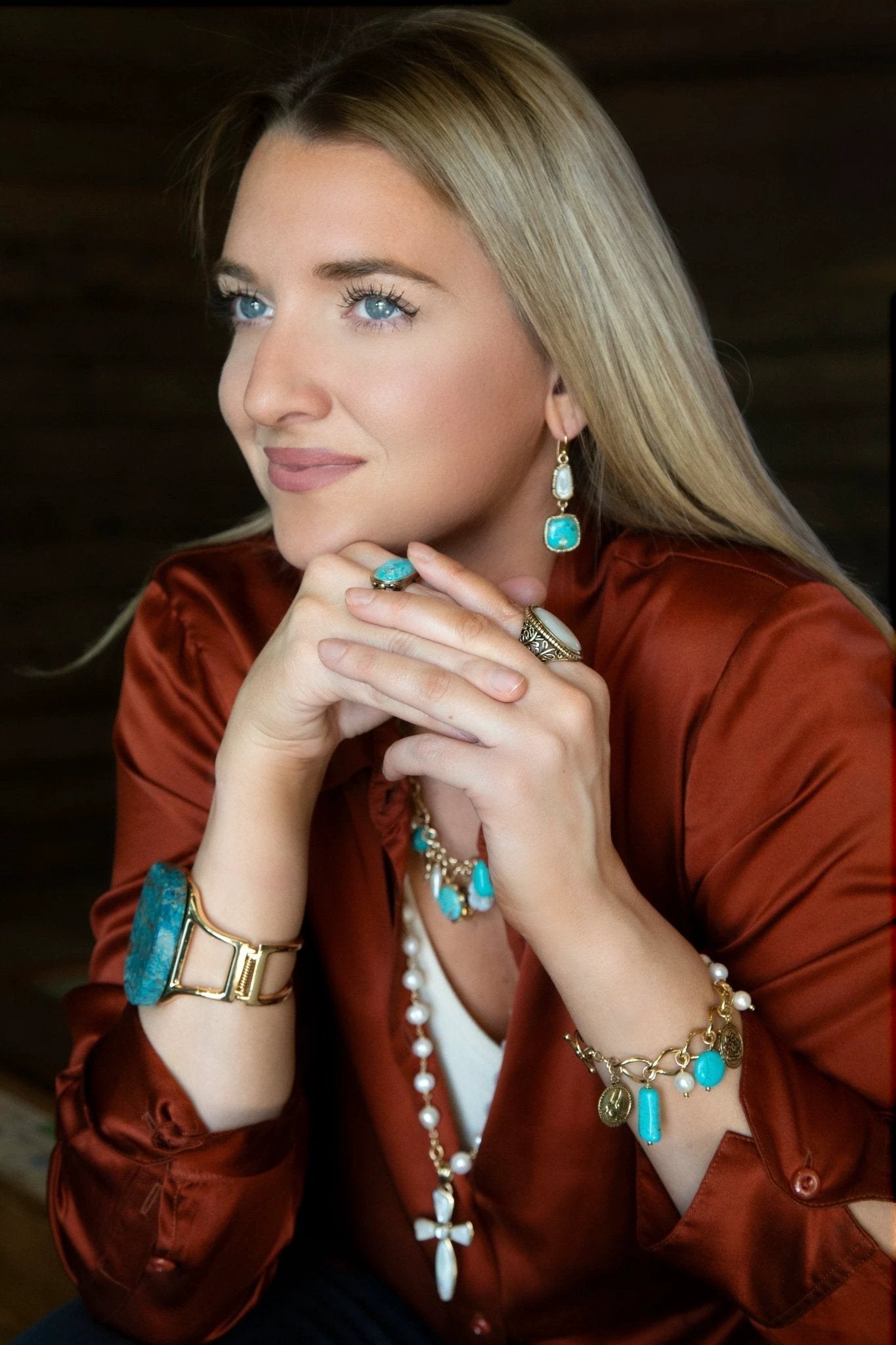 Las Cruces White Pearl Cross Pendant Necklace by Barse Jewelry