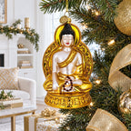Golden Buddha Glass Christmas Ornament Christmas Ornaments > Religious La Vie Bien Golden Buddha Glass Christmas Ornament