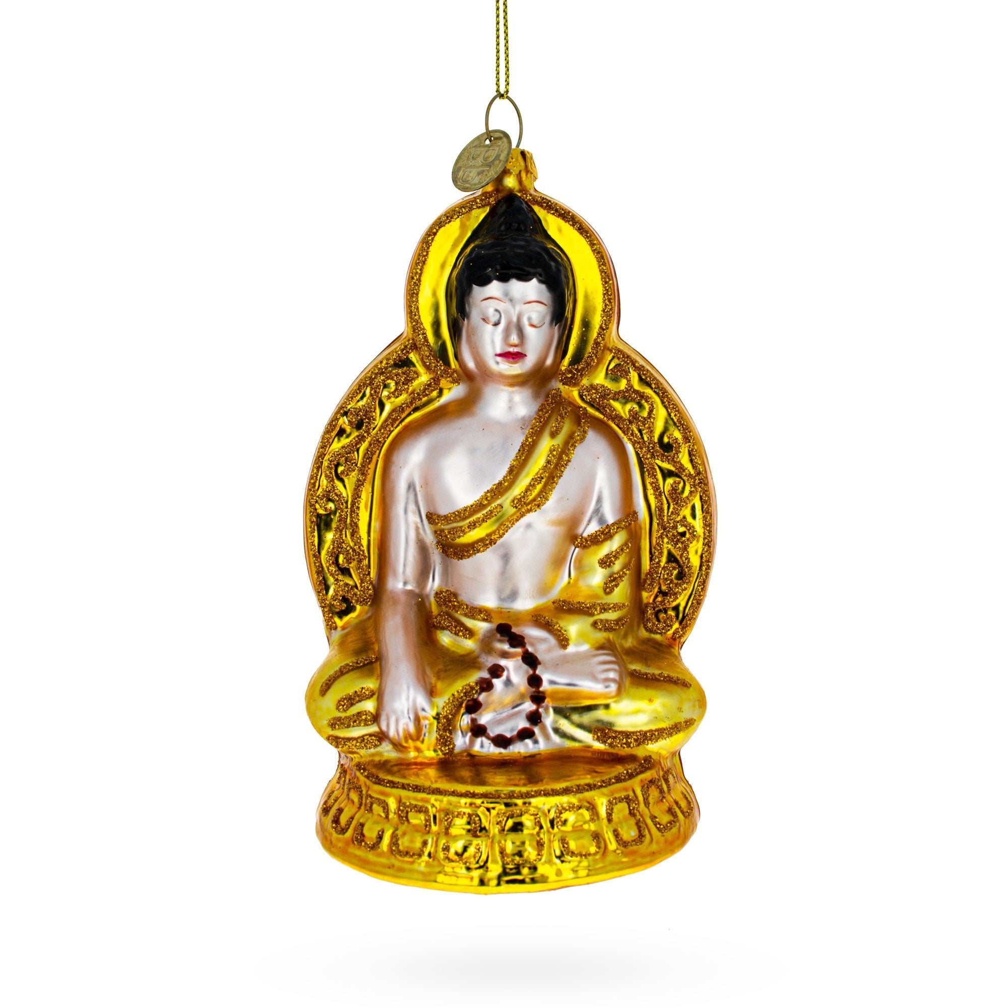 Golden Buddha Glass Christmas Ornament Christmas Ornaments > Religious La Vie Bien Golden Buddha Glass Christmas Ornament